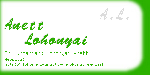 anett lohonyai business card